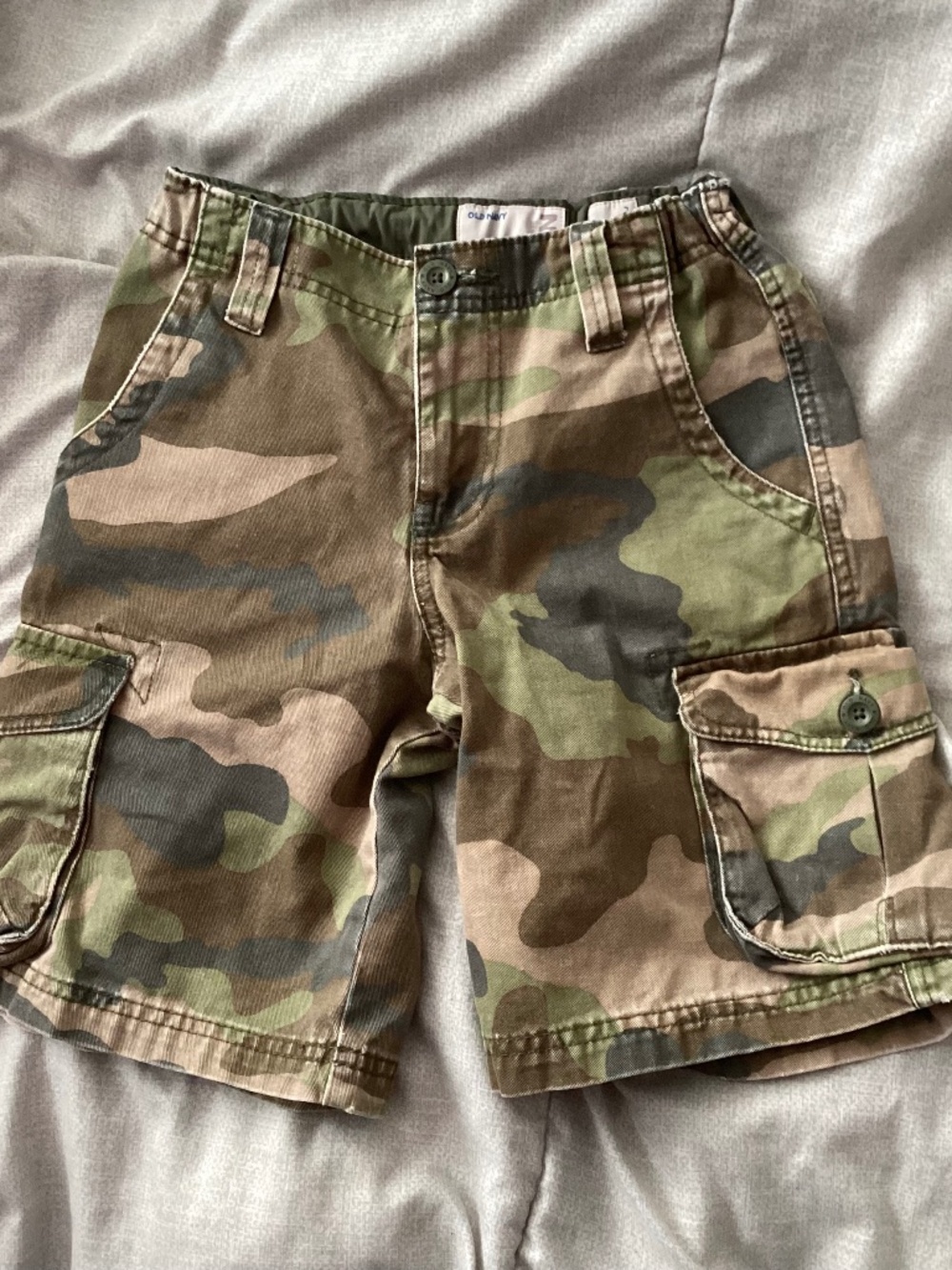 Boy Camo Cargo Shorts  Size 7  Adjustable Waist Cargo